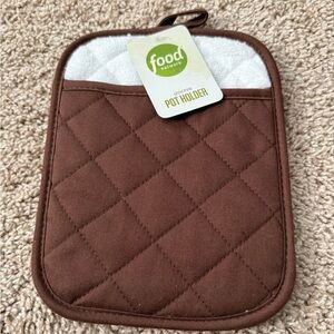 NWT Food Network | Quilted Brown and White Pot Holder | 100% Cotton
